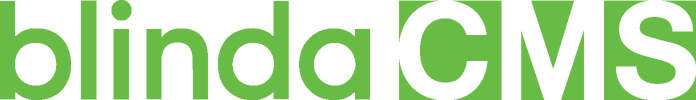 Blinda CMS logo. Green letters on white background. Starting b is small letter.